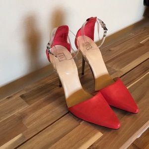 Coral Herve Leger Heels